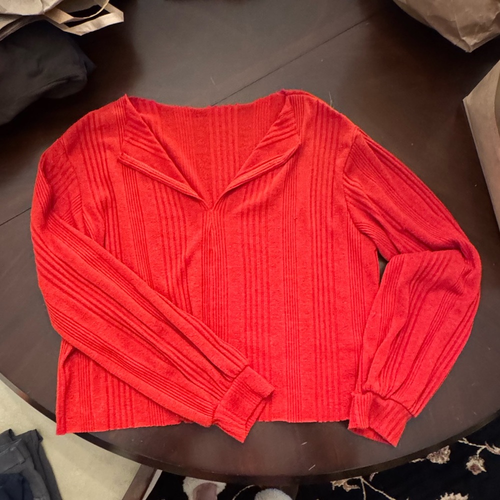 Women's Burnt Orange Long-Sleeve Top